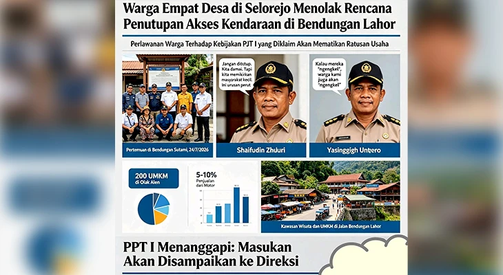 Warga Empat Desa di Selorejo Tolak Penutupan Jalan Bendungan Lahor