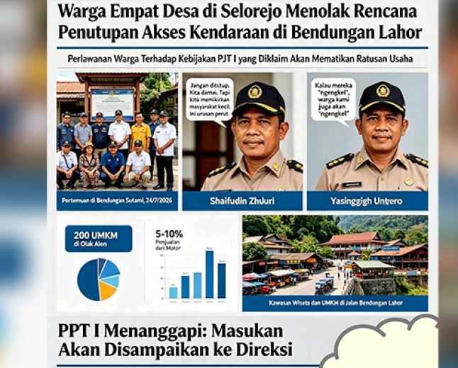 Warga Empat Desa di Selorejo Tolak Penutupan Jalan Bendungan Lahor