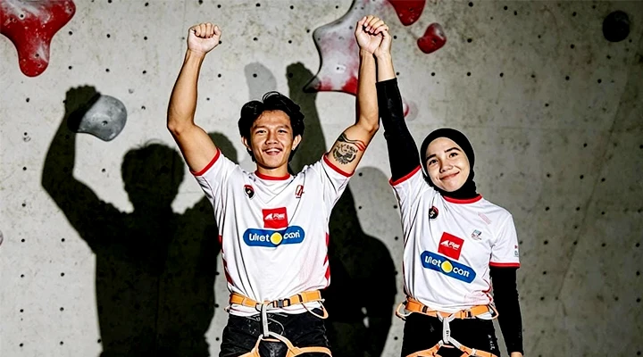 Medali Emas Bersejarah: Raharjati-Rajiah Ukir Nama Indonesia di Puncak Dunia Panjat Tebing
