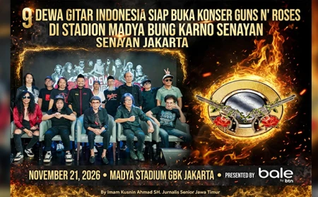 Rhoma Irama di Antara Sembilan Dewa Gitar Indonesia Membuka Konser Guns N' Roses 21 November 2026